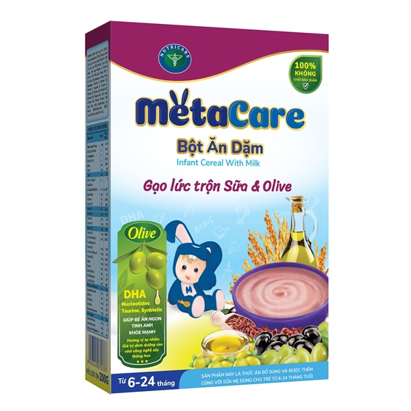 Bột Ăn Dặm Metacare Gạo Lức Trộn Sữa & Olive 1