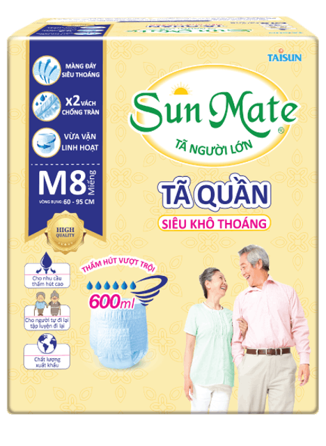 Tã Quần Người Lớn Siêu Khô Thoáng Sunmate 1