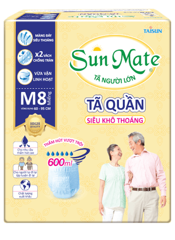 Tã Quần Người Lớn Siêu Khô Thoáng Sunmate 1