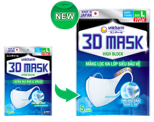 Khẩu trang Unicharm 3D Mask High Block 1