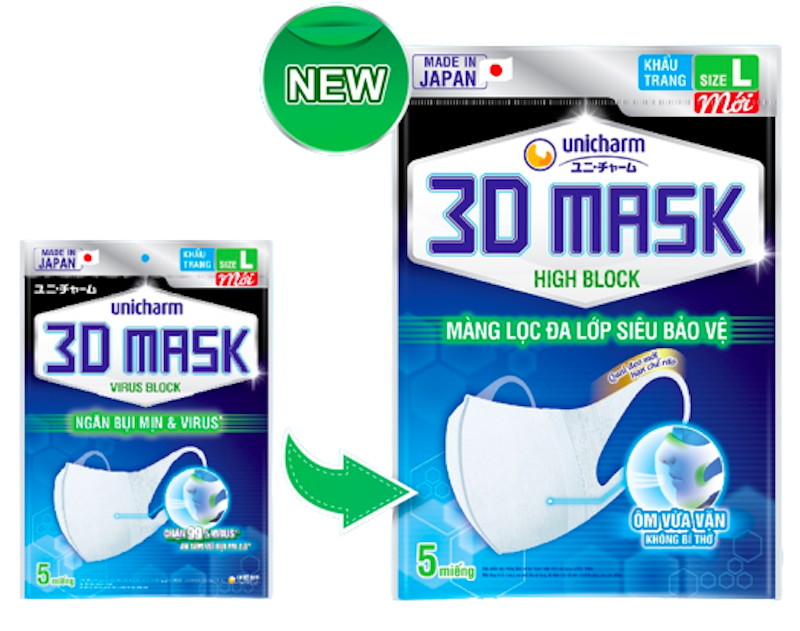 Khẩu trang Unicharm 3D Mask High Block 1