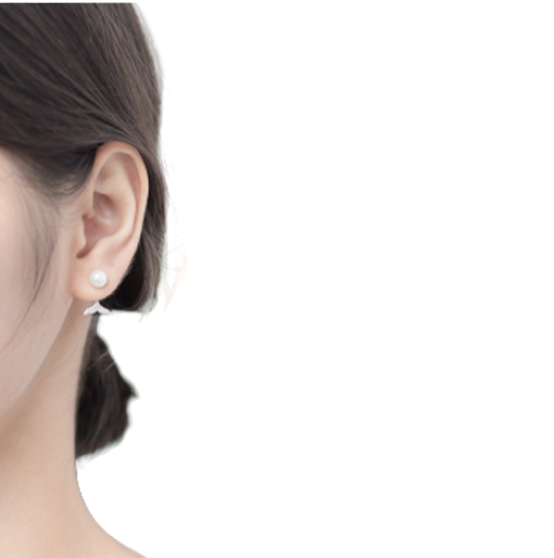 Khuyên Tai Bạc Ý Đuôi Cá Đính Ngọc G0007 2