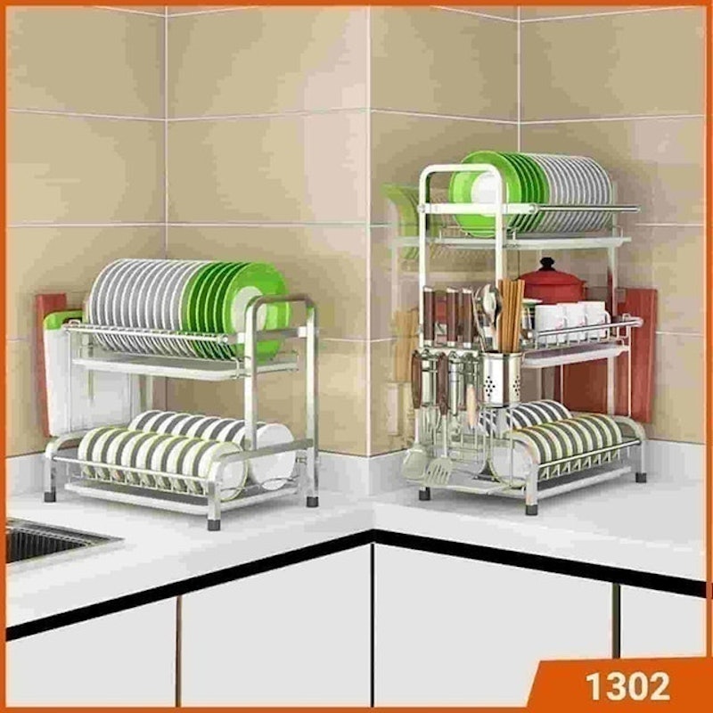 Kệ Úp Chèn Inox 304 2 Tầng Có Khay Hứng 1