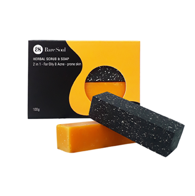 Xà Phòng Trị Mụn Lưng BareSoul Herbal Scrub & Soap 1