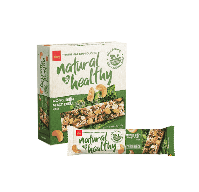 Thanh Hạt Dinh Dưỡng PLAY Natural & Healthy Vị Rong Biển, Hạt Điều 1