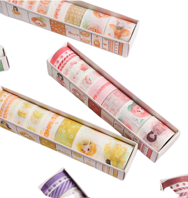 Hộp 10 Cuộn Washi Tape Hoa Quả Nhiều Màu 1