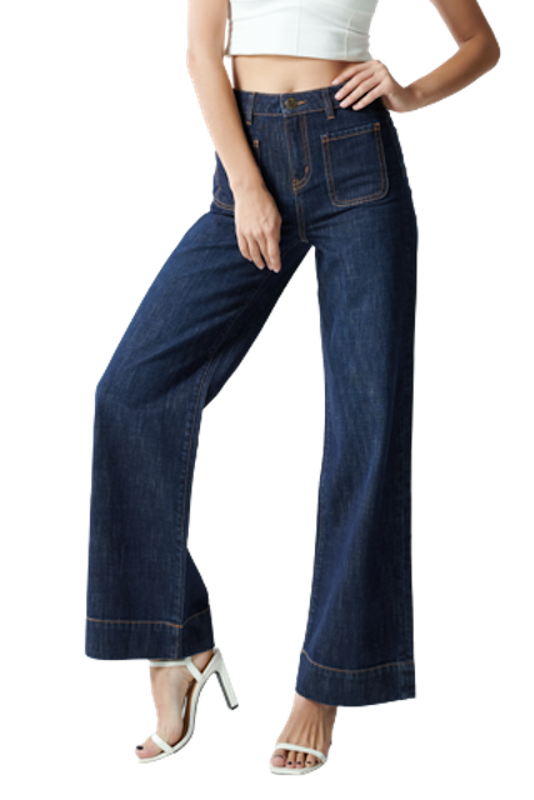 Quần Jeans Nữ Dáng Loe Rộng. PREMIUM FLARED JEANS - 220WD1084P1980 1