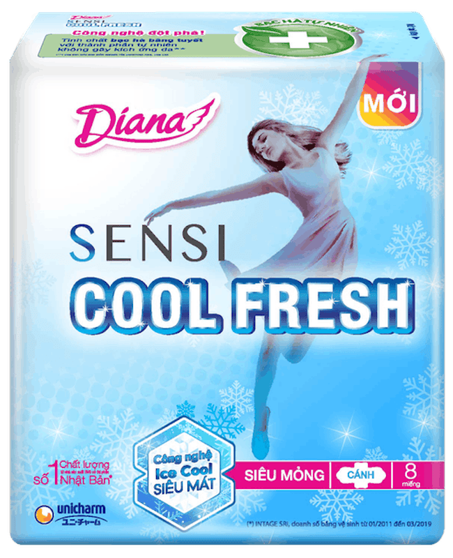 Băng Vệ Sinh Diana Sensi Cool Fresh Siêu Mỏng Có Cánh 1