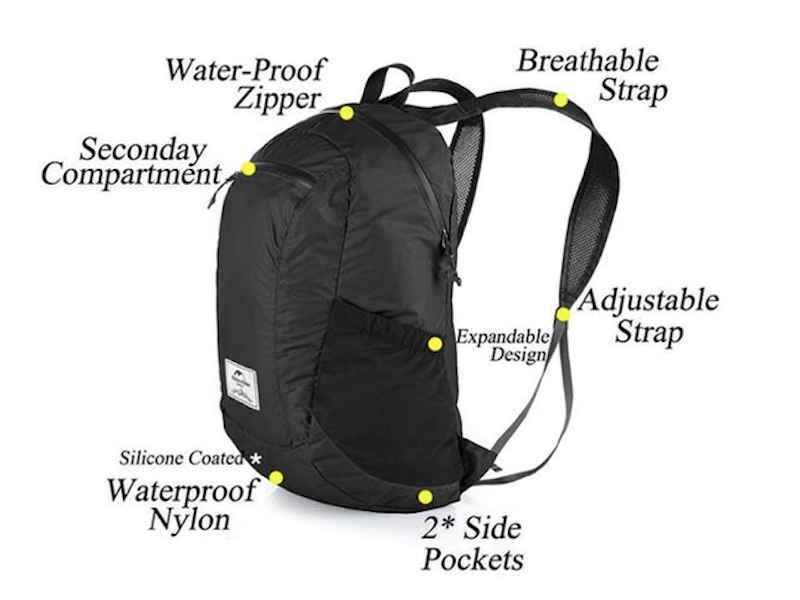 Balo Du Lịch Nylon Chống Nước 18L 3