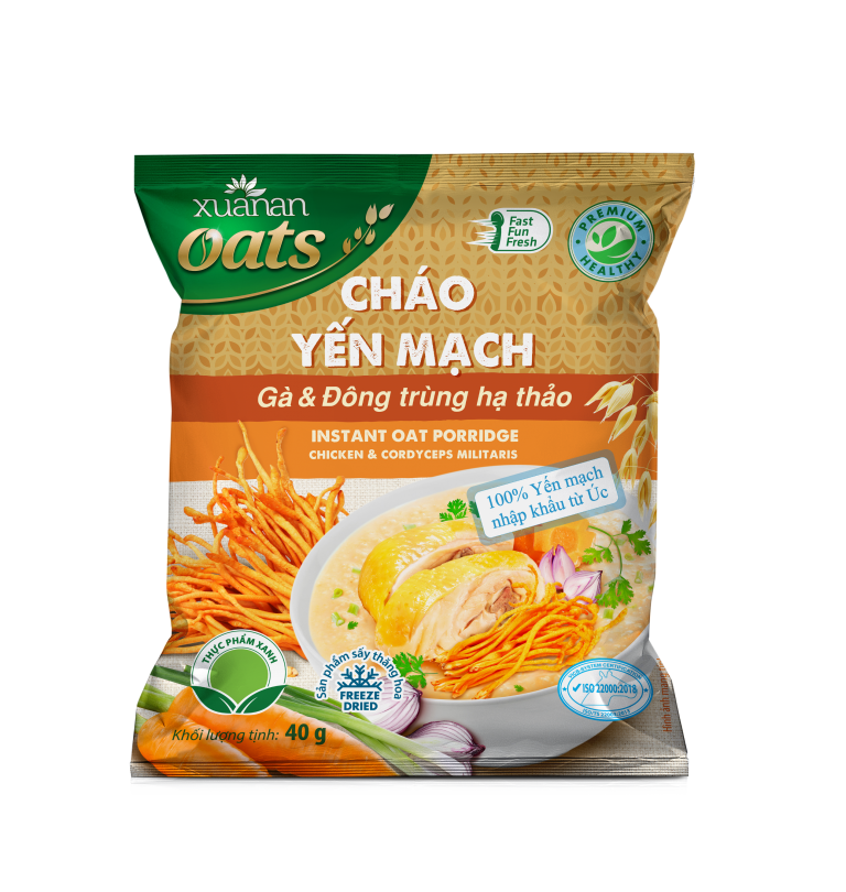 Cháo Yến Mạch Thịt Gà Đông Trùng Hạ Thảo Xuân An 1