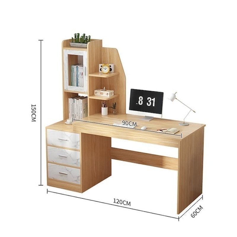 Bàn Học Gỗ Kèm Giá Sách BGA014 3