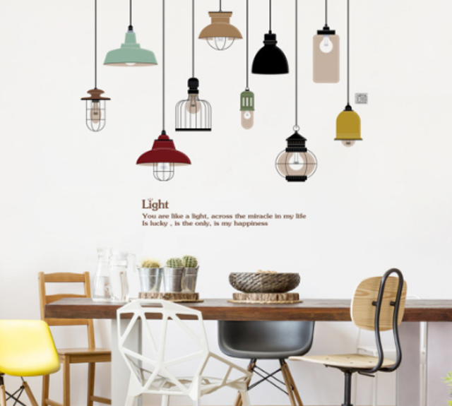 Decal Decor Phòng Mẫu Đèn Trang Trí 3