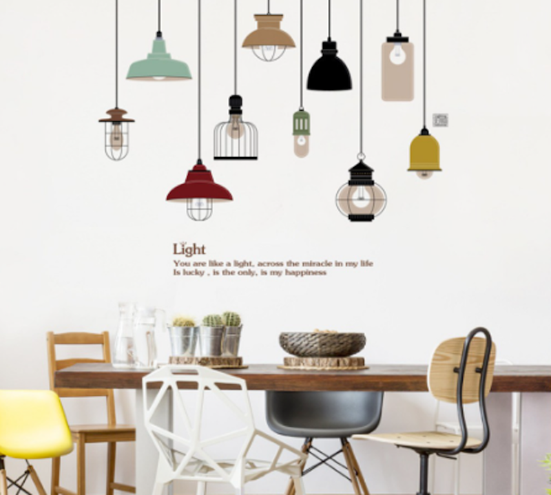 Decal Decor Phòng Mẫu Đèn Trang Trí 3