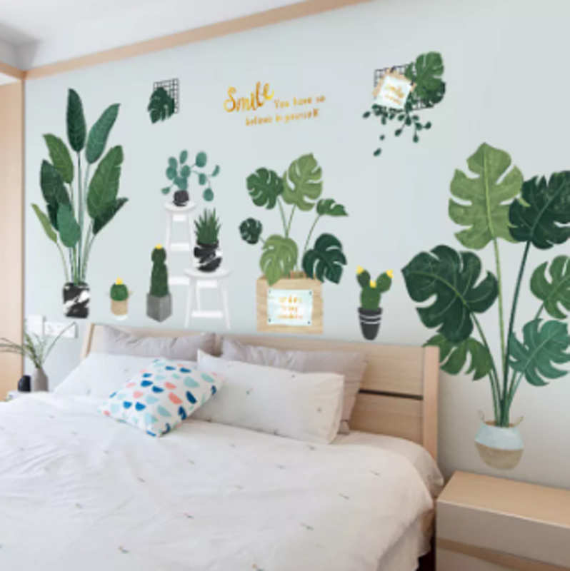 Decal Dán Tường Lá Cây Phong Cách Vintage 2