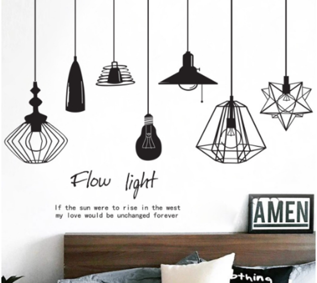 Decal Decor Phòng Mẫu Đèn Trang Trí 4
