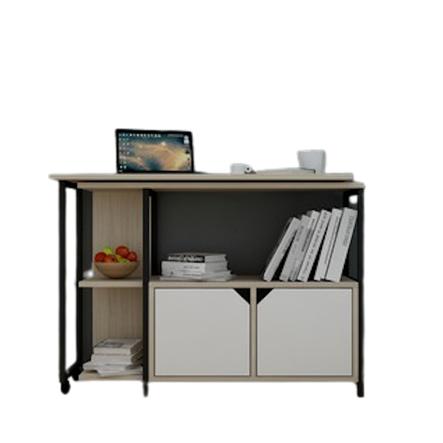 Bàn Làm Việc Chữ L Di Động Kèm Giá Sách 3
