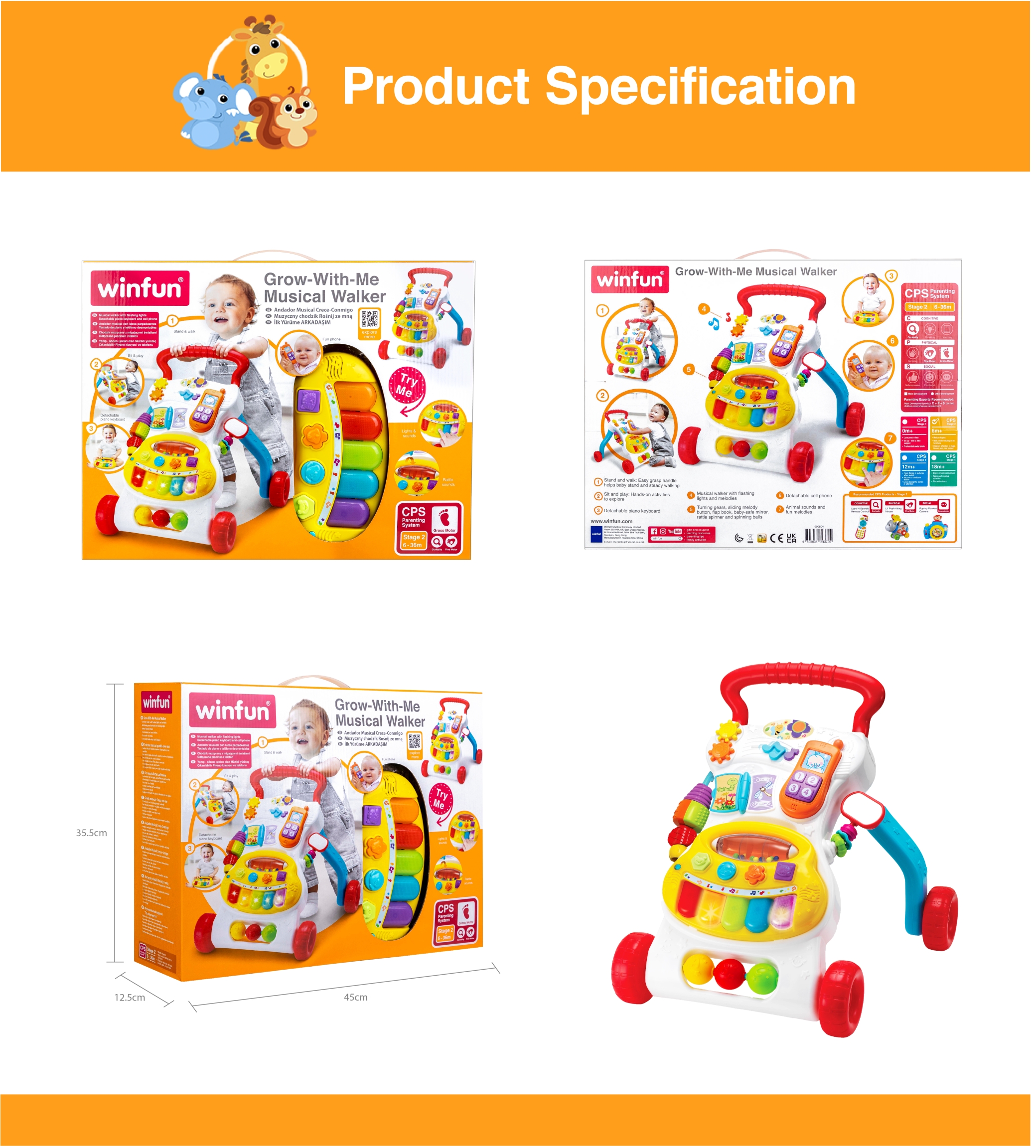 Xe Tập Đi Winfun Grow-With-Me Musical Stage 2 2