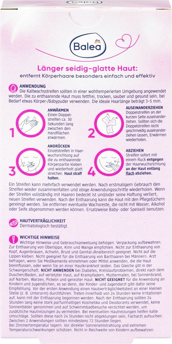Miếng Dán Tẩy Lông Mặt Balea Kaltwachsstreifen Gesicht 2
