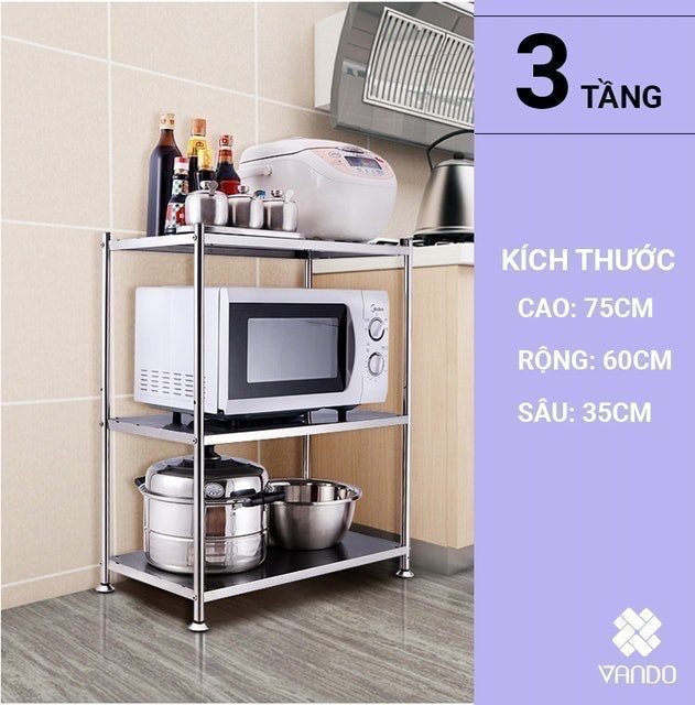 Kệ Lò Vi Sóng Đa Năng Inox 304 60cm 3