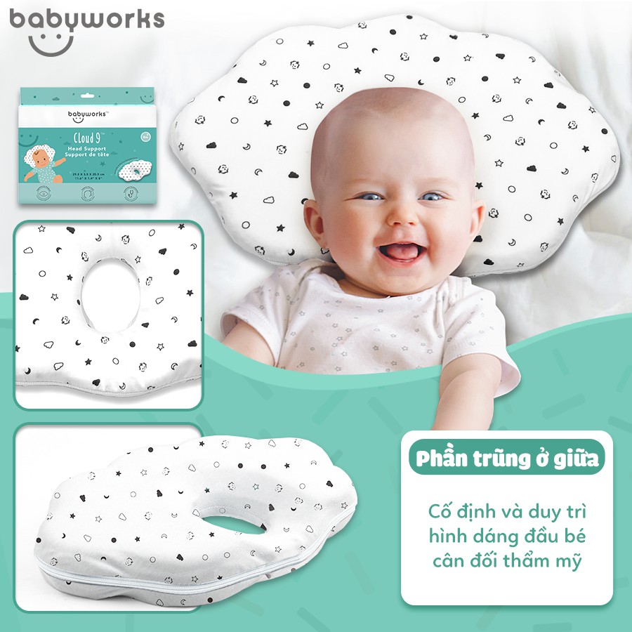 Gối Chống Bẹp Đầu Babyworks Cloud 9 Head Support 4