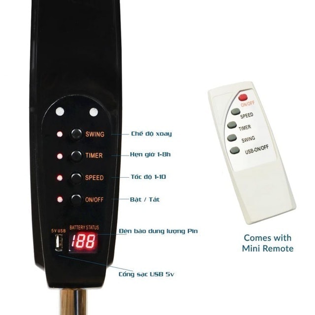 Quạt Năng Lượng Mặt Trời JD Solar Fan 2