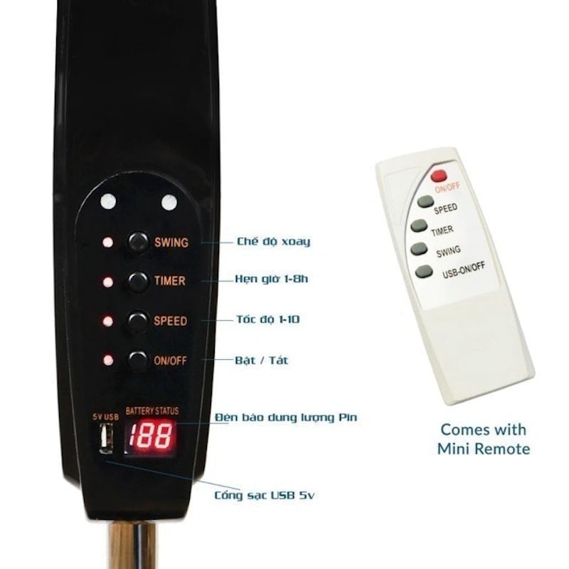 Quạt Năng Lượng Mặt Trời JD Solar Fan 2