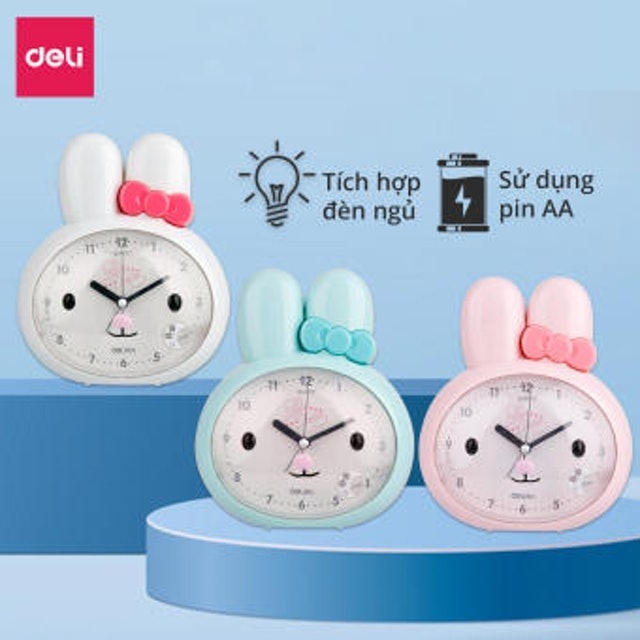 Đồng Hồ Báo Thức Kim Dạ Quang Deli 4