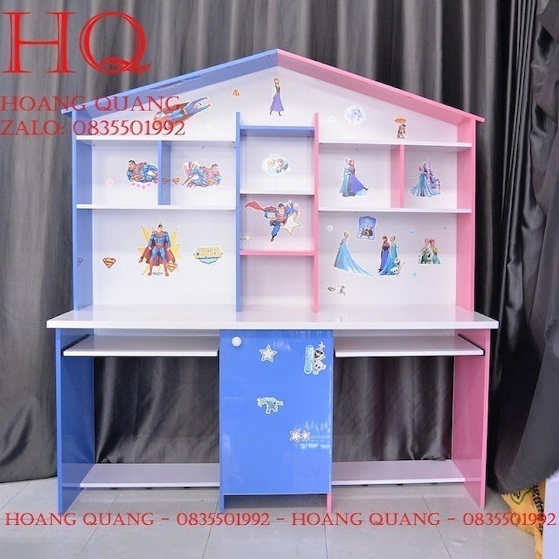 Bàn Học Nhựa Liền Kệ Sách 4