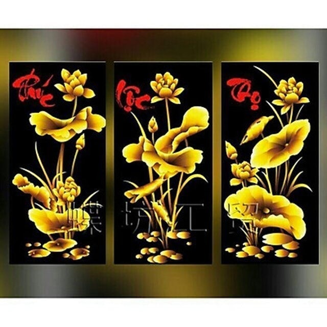 Tranh Thêu Chữ Thập 3D Phúc Lộc Thọ 1