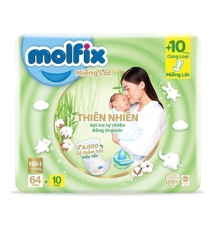 Miếng Lót Sơ Sinh Molfix Super Jumbo 1