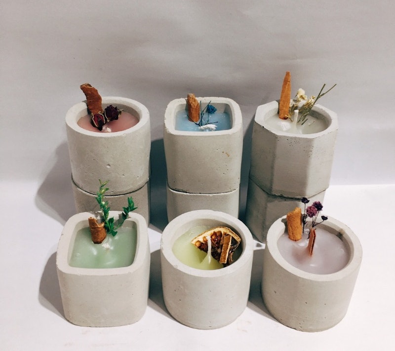 Nến Thơm Cốc Xi Măng Mini Handmade 1