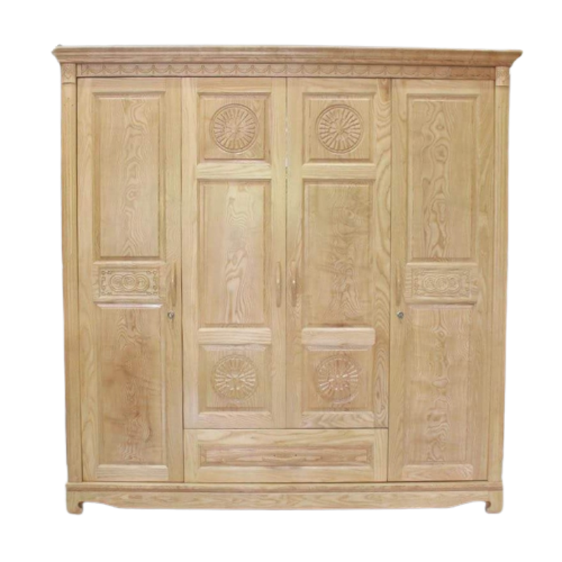 Tủ Quần Áo Gỗ Sồi 4 Cánh 1