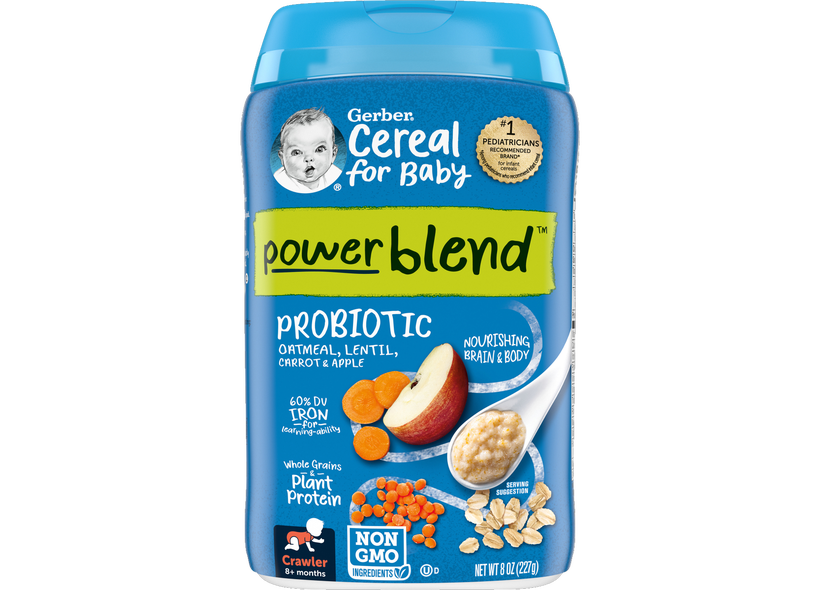 Bột Ăn Dặm Gerber Probiotic Oatmeal, Lentil, Carrots & Apples 1
