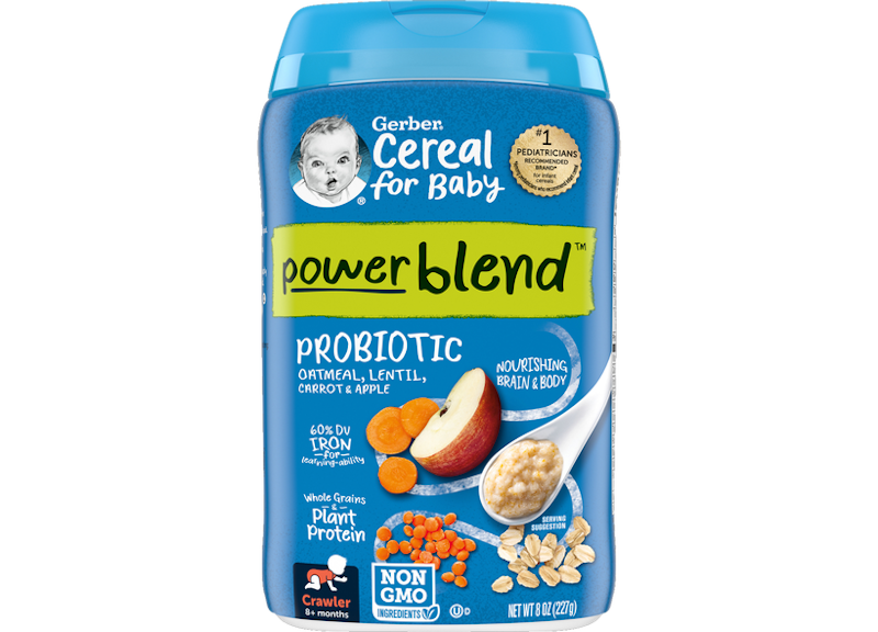 Bột Ăn Dặm Gerber Probiotic Oatmeal, Lentil, Carrots & Apples 1