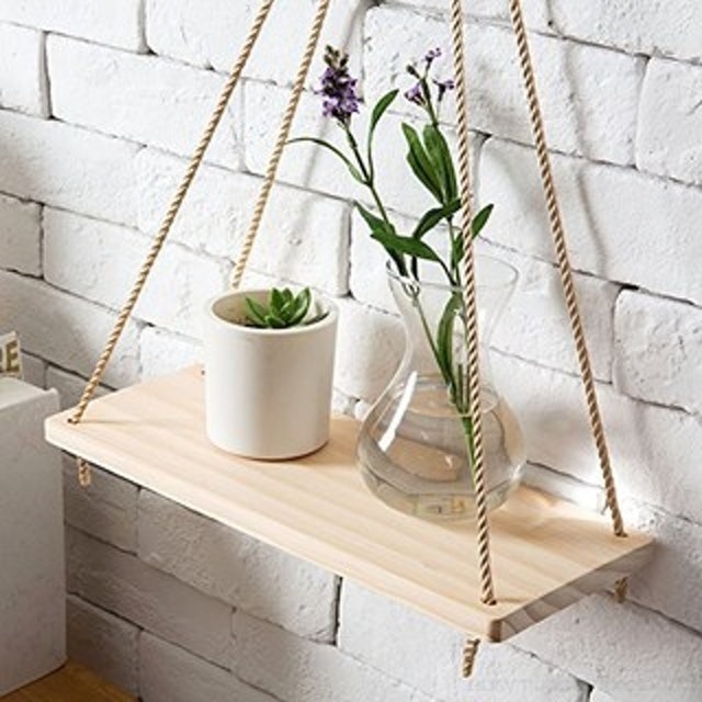 Kệ Gỗ Treo Tường Dây Thừng 1