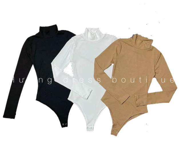 Bodysuit Cổ Lọ Tay Dài Thun Borip 1