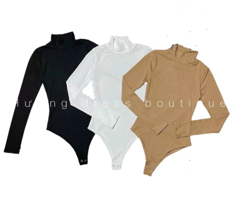 Bodysuit Cổ Lọ Tay Dài Thun Borip 1