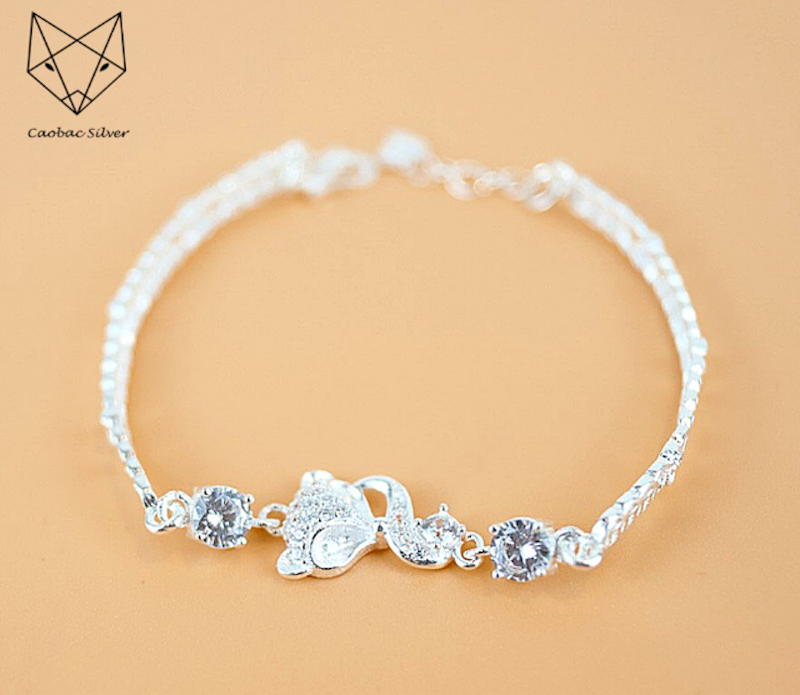 Lắc Tay Bạc Nữ Hồ Ly Kim Tiền Tài Lộc May Mắn 1