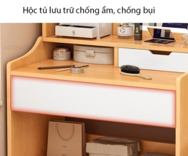 Bàn Trang Điểm Gương Vuông Có Đèn Led 2