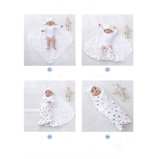 Khăn Ủ Xô 4 Lớp Có Mũ 2