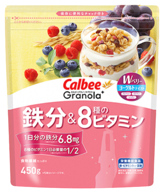 Ngũ Cốc Calbee Granola Plus Bổ Sung Sắt Và 8 Loại Vitamin  1