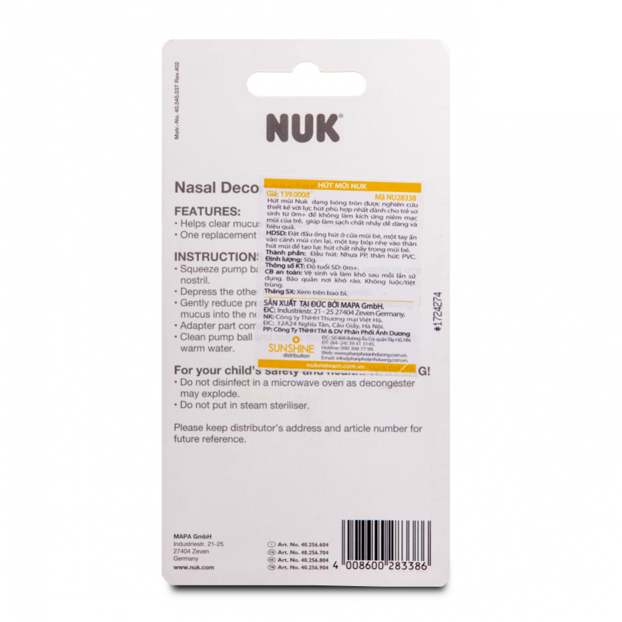 Dụng Cụ Hút Mũi NUK 3