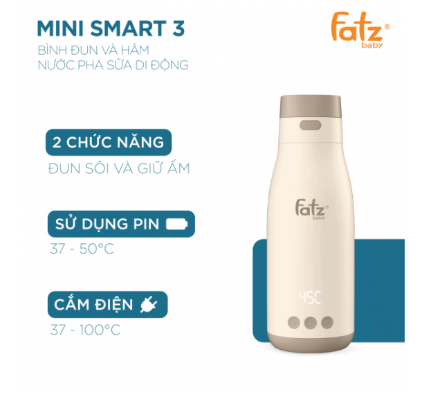Bình Đun Nước Pha Sữa Di Động Fatzbaby Mini Smart 3 2