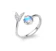 Bảo Ngọc Jewelry Nhẫn Bạc Nữ Đính Đá Xanh Hình Đuôi Cá 1