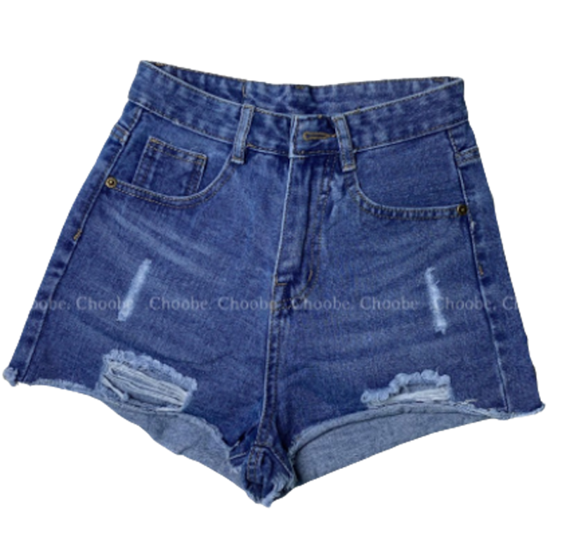Quần Short Jean Nữ Choobe Trơn Cạp Cao QSJ01 2