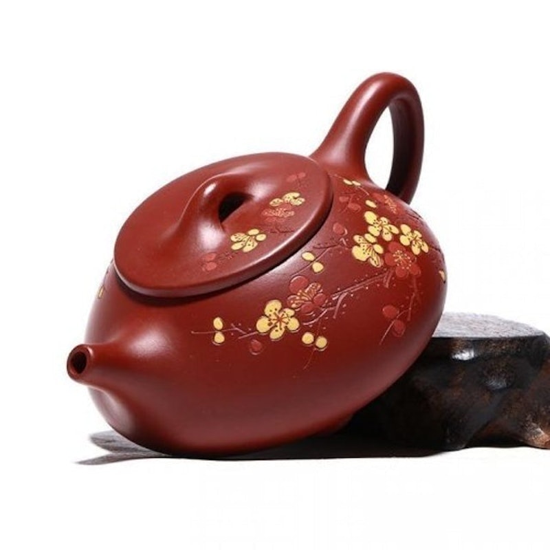 Ấm Thạch Biều Hoa Đào Đại Hồng Bào 1