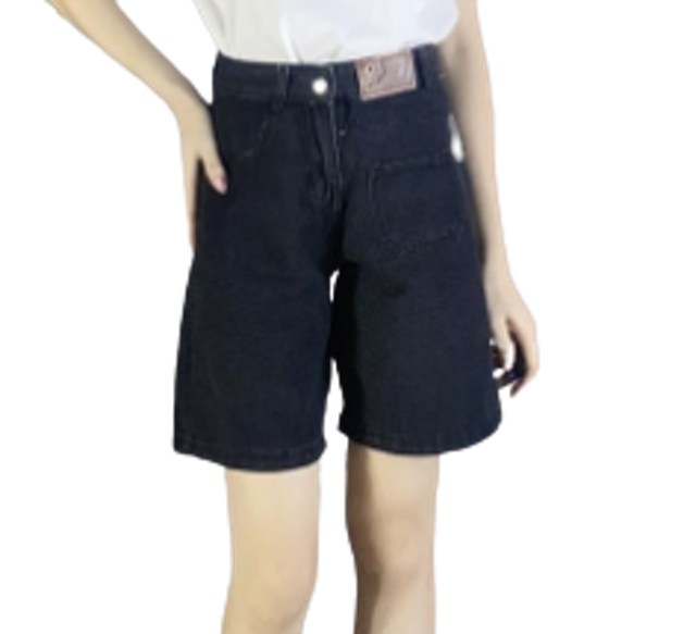 Quần Short Jean Nữ Cạp Cao Túi Trước EMIX 2