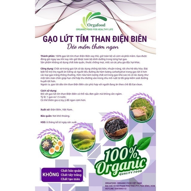 Gạo Lứt Đen Dẻo Điện Biên Orgafood 1