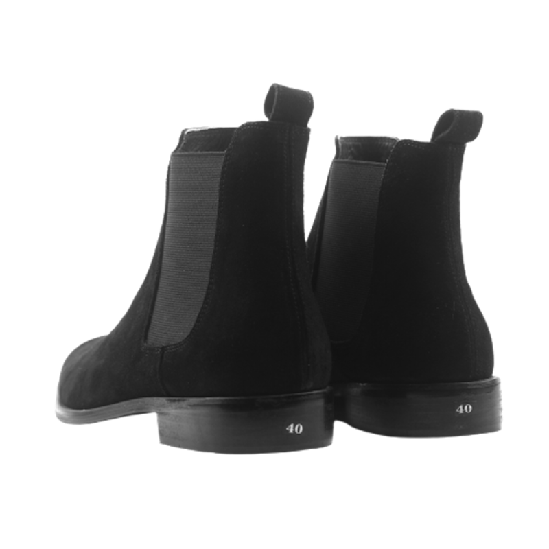 Giày Chelsea Boots Nam Da Lộn Đen August AG1L 3