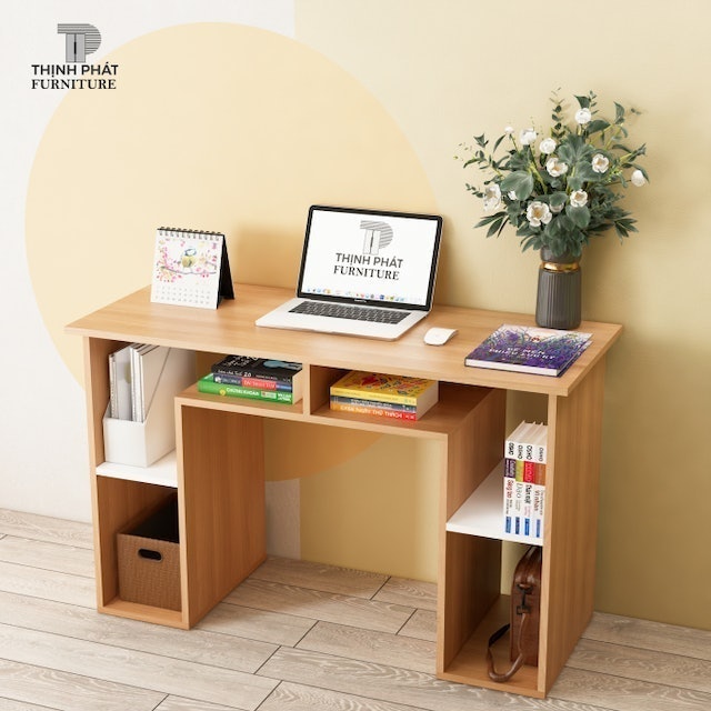 Bàn Học Gỗ Nhiều Tầng Kệ Sách  2